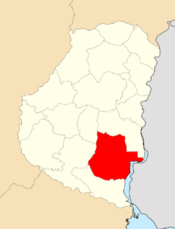 mapa Entre Ríos y la rutas del vino Gualeguaychú