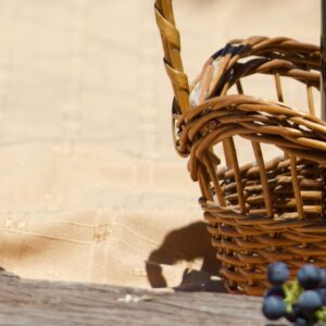 Canasto con vino de Finca Los Teros